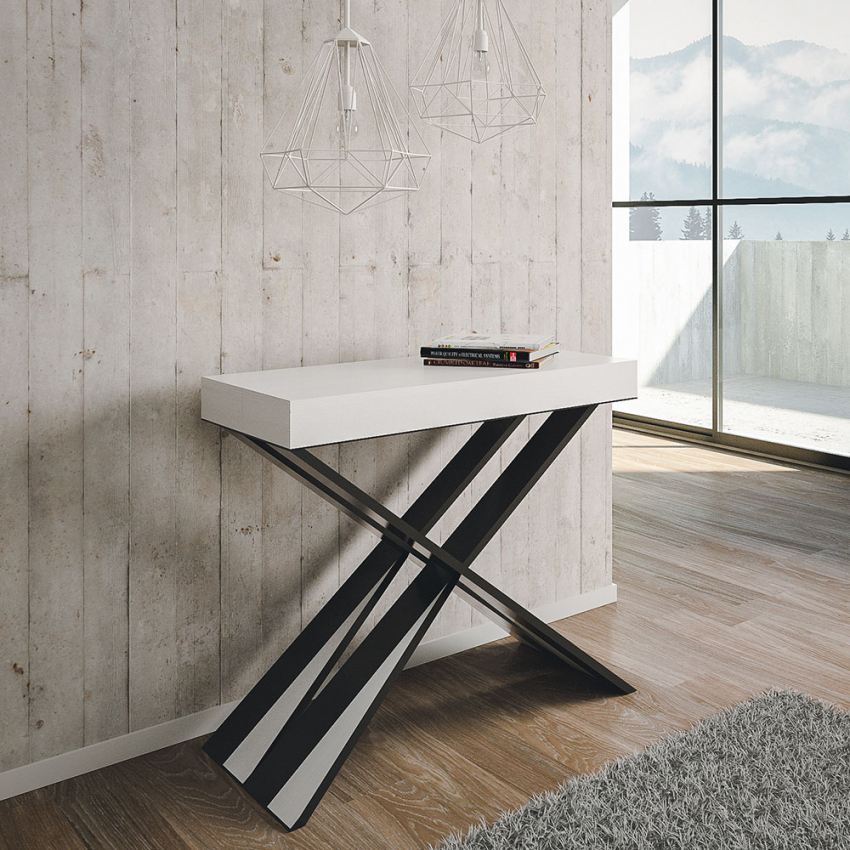 Utdragbart konsolbord modern design 90x40-300cm vitt matbord Diago Kampanj