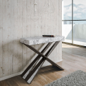 Utdragbart konsolbord 90x40-300cm matbord marmordesign Diago Marble Kampanj