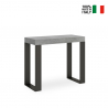 Utdragbart konsolbord modern design 90x40-300cm grått metall matbord Tecno Concrete Erbjudande