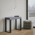 Utdragbart konsolbord modern design 90x40-300cm grått metall matbord Tecno Concrete Kampanj