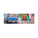 Tryck lysande färger tavla plastbelagd duk stad bil 120x40cm Cuba Försäljning
