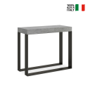 Utdragbart konsolbord 90x40-300cm modernt grått matbord Elettra Concrete Försäljning