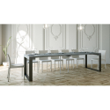 Utdragbart konsolbord 90x40-300cm modernt grått matbord Elettra Concrete Rabatter