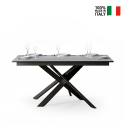 Utdragbart matbord 90x160-220cm modern vit design Ganty Long Försäljning