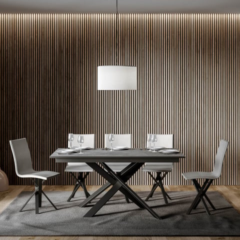 Utdragbart grått matbord 90x160-220cm modern design Ganty Long Concrete Kampanj