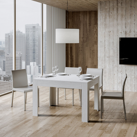 Utdragbart matsalsbord 90x120-180cm vit trä design Bibi