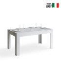 Utdragbart matbord 90x160-220cm vit modern design Bibi Long Försäljning