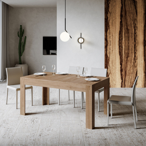 Utdragbart matbord i trä 90x160-220cm modern design Bibi Long Oak