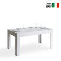 Utdragbart vitt matbord 90x160-220cm kök matsal Bibi Long White Försäljning