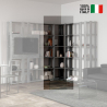 Grå hörn bokhylla modern design vardagsrum Kato Angolo B Concrete Försäljning