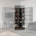 Grå hörn bokhylla modern design vardagsrum Kato Angolo B Concrete Erbjudande