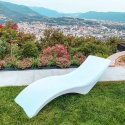 Solsäng pool däckstol trädgård schäslong vit design Vega Bestånd