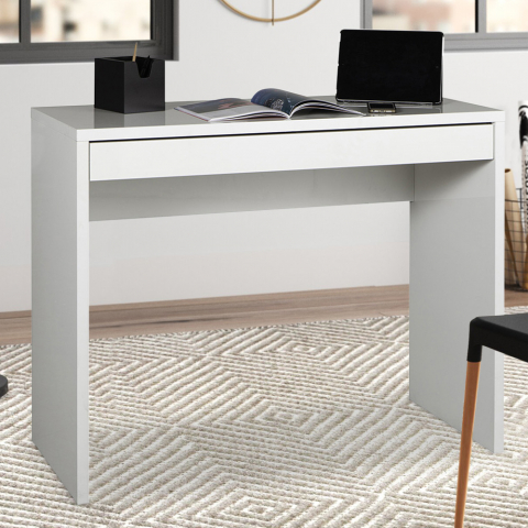 Skrivbord Rektangulär Design med Vit Låda för Kontor och Studio 100x40cm Sidus Kampanj