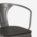 20 stolar design metall trä industri Lix stil bar kök steel wood arm 