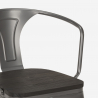 20 stolar design metall trä industri stil bar kök steel wood arm 