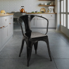 Lix industriella stolar med armstöd i stål för kök och bar steel arm 