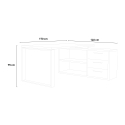 Hörnskrivbord med lådor glansigt vitt modern design 170x140cm Glassy Katalog