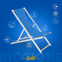 4 Däckstolar solsängar hav strand aluminium hopfällbara justerbara Riccione Gold Rea