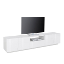 TV-bänk 220x43cm vardagsrum modern design blank vit Fergus Rea