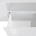 TV-bänk 220x43cm vardagsrum modern design blank vit Fergus Modell