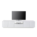 TV-bänk 220x43cm vardagsrum modern design blank vit Fergus Rabatter
