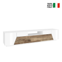 TV-bänk 220x43cm vit trä modern design vardagsrum Fergus Wood Försäljning