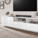 TV-bänk blank vit vardagsrum modern design 200x43cm Hatt Katalog