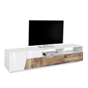 TV-bänk 200x43cm vardagsrum vit trä modern design Hatt Wood Rabatter