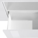 TV-bänk blank vit vardagsrum modern design 200x43cm Hatt Val