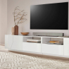 Modern TV-bänk 260x43cm blank vit vardagsrumsvägg More Modell
