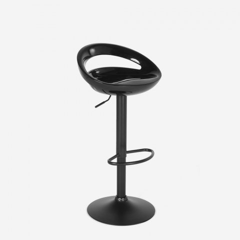 Svängbar barstol svart design justerbar fotstöd Hollywood Black Edition