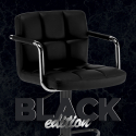 Svart svängbar hög barstol med armstöd för kök bar Las Vegas Black Edition Erbjudande