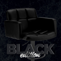 Svart svängbar barstol med armstöd för kök bar Oakland Black Edition Erbjudande