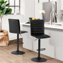 Svart svängbar barstol modern design bar kök Detroit Black Edition Försäljning