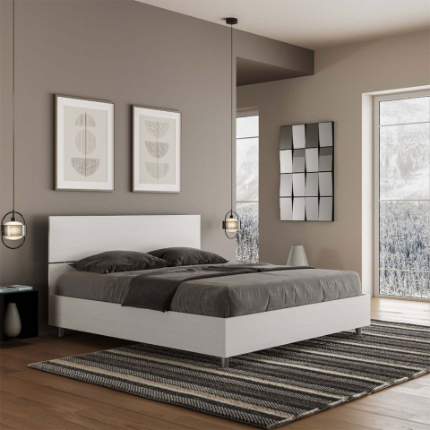 Dubbelsäng med förvaring 160x190cm vit design sänggavel Demas Kampanj