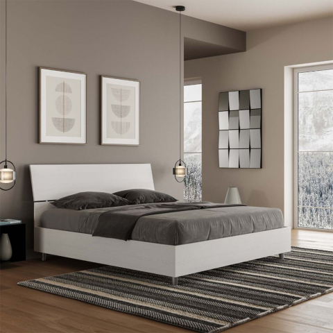 Dubbelsäng med förvaring 160x190cm vit design sänggavel Demas Nod Kampanj