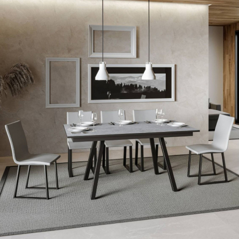 Utdragbart matbord grått 90x160-220cm kök Mirhi Long Concrete Kampanj
