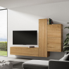 Väggmöbel för vardagsrum med TV-bänk 4 väggenheter i trä A112 Kampanj