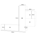 Väggmöbel för vardagsrum med TV-bänk 4 väggenheter i trä A112 Bestånd