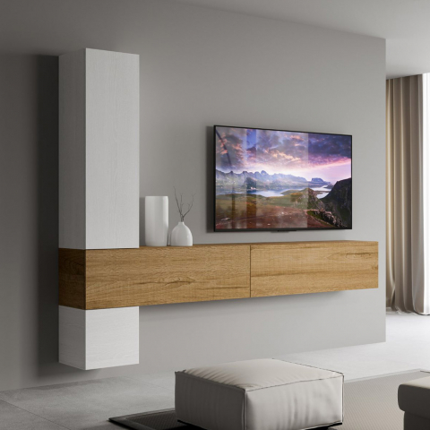 Väggmöbel vardagsrum TV-bänk 4 väggenheter modern design A113