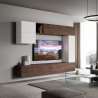 Modern väggmonterad mediamöbel TV-bänk vardagsrum vit trä A15 Kampanj