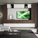Modern väggmöbel TV-bänk vardagsrum vit trä A105 Kampanj
