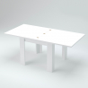 Utdragbart matbord vitt trä design 90-180x90cm Jesi Liber Wood Erbjudande