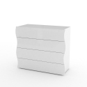 Byrå sovrum 100cm 4 lådor blank vit design Onda Draw Erbjudande