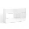 Byrå sovrum 6 lådor blank vit design Onda Sideboard Erbjudande