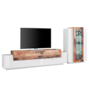 Väggmonterade TV-möbel TV-bänk vitrinskåp trä vit Corona Erbjudande