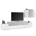 Väggmonterade TV-möbel TV-bänk väggenhet vit och grå Corona Erbjudande