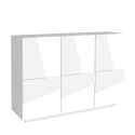 Skänk entrémöbel 3 dörr 121 cm modern design 3 blank vit Ping White M Erbjudande