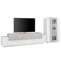 Väggmonterade TV-möbel TV-bänk vitrinskåp grå vit Corona Erbjudande
