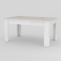 Glänsande vitt utdragbart bord 140-190x90cm matsal Jesi Light Erbjudande